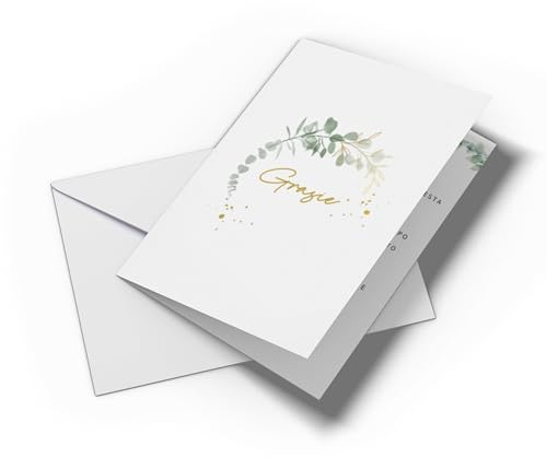 10x biglietti di ringraziamento con buste | Grazie compleanno, matrimonio, battesimo, anniversario, ecc. | Regalo maestra, colleghi, amica| Set di 10 biglietti pieghevoli (Cerchio - con testo)