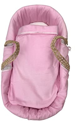 Moses Basket Me Pink Gingham und Waffle 2-teiliges Verband für Baby- oder Weidenkörbe, inkl. Fleece-Decke und Futter-Verband (Babykorb nicht im Lieferumfang enthalten)