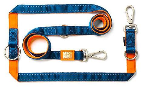 Max & Molly Multifunktions Hundeleine 2m mit 2 Karabinern, Matrix Orange/M Umhängeleine Gepolstert, Sicher & Flexibel - Komfort für deinen treuen Begleiter