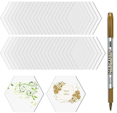 Acryl Tischkarten, 80 Stk Acryl Tischkarten Personalisiert Transparente Acryl Platzkarten Blanko Karten für Tisch Acryl Tischkartennamen für Hochzeiten Partys oder Event Dekoration