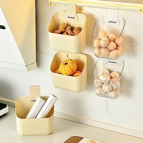 SXHEYUY Hanging Cup Holders,Trolley Basket Storage,Rolling Cart Accessories, Hanging Pencil Holder Storage Containers Hanging Buckets Hanging Bins,Plant Container,Make Up Pencil Holder,Clear,20cm