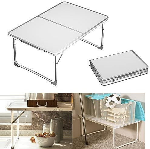 Betttisch - Frühstückstablett fürs Bett, Multifunktionales Betttablett klappbar, Laptoptisch aus Alu, Picknick Kochen Garten Wandern, 60x40x26cm