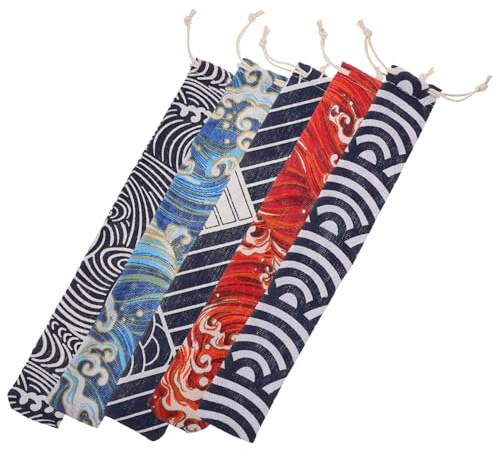 LIFKOME Portable Drawstring Pouch 10 Inch Tableware Storage Bag for Reusable Chopstick and Straw Holder Lightweight Pencil Carry Pouch