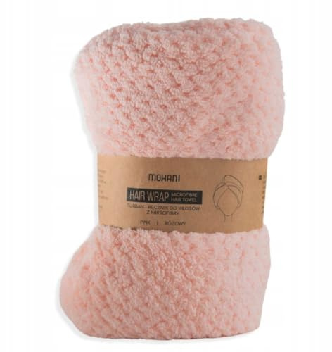 Mohani Mikrofaser Handtuch Haare | Haarturban Mikrofaser zum Trocknen der Lange Haare | Microfaser Handtücher für die Haare | Turban Handtuch | Rosa Kopfhandtuch mit Knopf