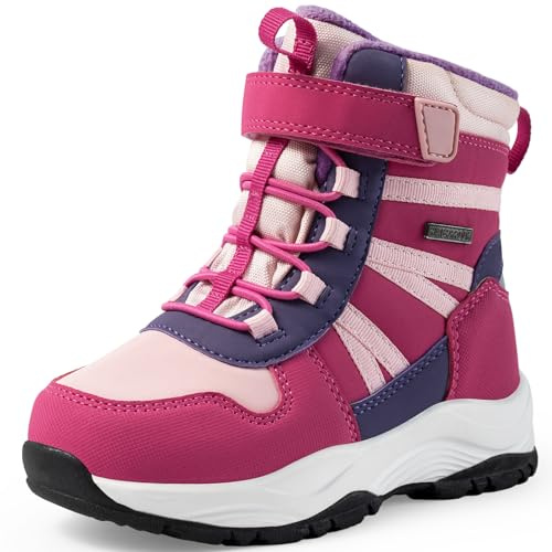 Harvest Land Kids Waterproof Winter Snow Boots for Girls & Boys - Lightweight, Non-Slip, Warm Outdoor Hiking Shoes