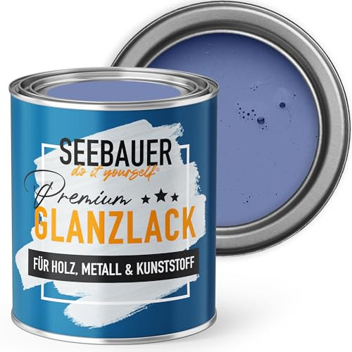 SEEBAUER diy Glanzlack Lila 750ml für Innen & Außen (No. 907 Magic Lavender) Möbelfarbe ohne Schleifen - Hybrid-Lack für Holz, Metall & Kunststoff - Holzlack, Möbellack hohe Deckkraft