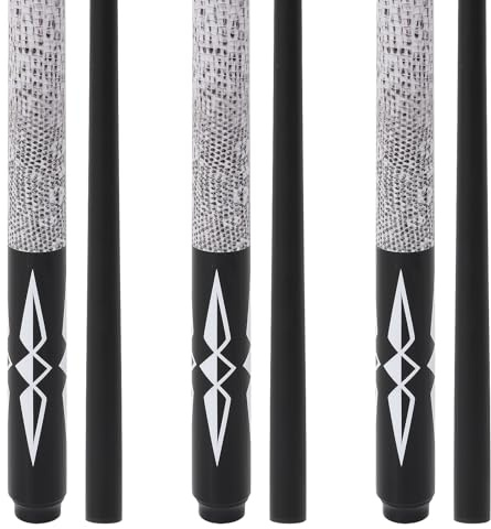 Dysdensa Set di 3 stecche da biliardo in fibra di vetro, 538,6 g, 567 g, 595,3 g, 147,3 cm, colore: bianco