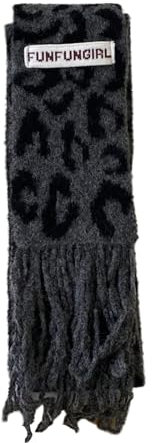 BHFYOB Fransenschal mit Leopardenmuster, bequem, Retro-Stil, Halstuch für trendige Damen