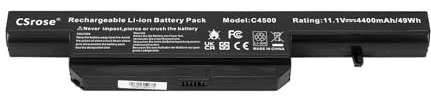 CSrose 11.1V 4400mah C4500BAT-6 Batteria per PC Clevo Terra Mobile 1512 1526 1712 1748 1748P 1509 1511 1527 1547 1547p 1528 C4500 B5100M C5105 C4500Q C5500Q C5505 Series C4500BAT6 Notebook