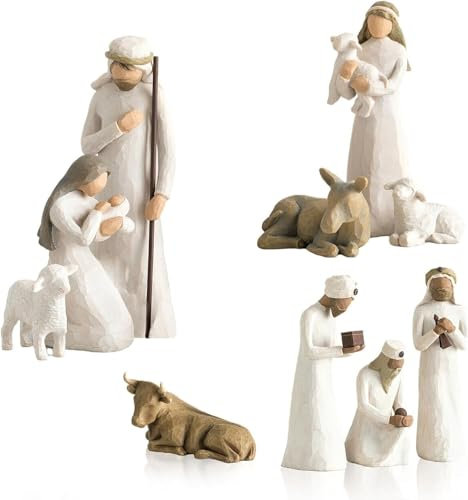 Set di 10 presepe Born Scene Willow-Tree Figurine, Presepe in resina