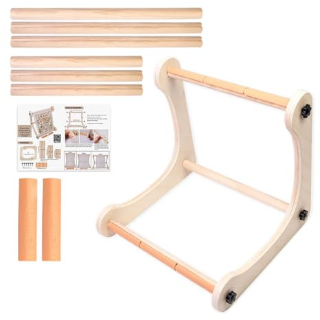 Soporte de bordado de altura ajustable, soporte para bastidor, soporte para bastidor, marco de bordado, rectangular, ajustable, estructura de madera, portátil, ajustable para bordado, tapiz, punch