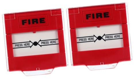 DOITOOL Botón de Llamada Manual para Alarma Antiincendios Rojo de Plástico Función de Reinicio, Compatible Sistemas, Adecuado para Espacios Públicos y Hogar, Paquete de 2 Unidades