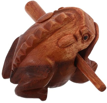 SECFOU Frog Croaking Tube Wood Frog Instrument Sculpture Desk Ornament Percussion