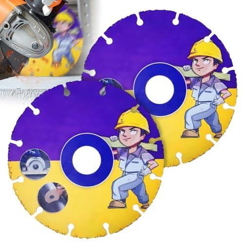 Lot de 2 lames de scie circulaire pour meuleuse d'angle - 115 mm - Disque à tronçonner en métal dur - Disque flexible avec alésage de 22,23 mm - Pour plastique, bois, contreplaqué, caoutchouc