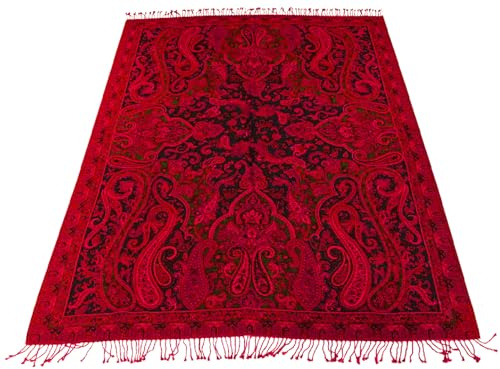 Lorenzo Cana - 96330 - Couverture jacquard tissée en coton avec laine mérinos d'agneau mérinos - Couverture de canapé - Couverture de pique-nique - Plaid multicolore cachemire - 140 cm x 200 cm