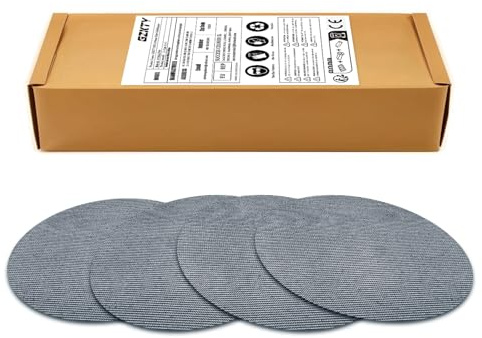 GZKTY 50 Piezas Disco de Lija de Malla Rejilla de Lijado Ø 150mm - Grano P60/80/120/180/240 - Para lijadoras orbitales de 150mm y para lijar superficies duras, madera, masilla, pintura, metal, etc.