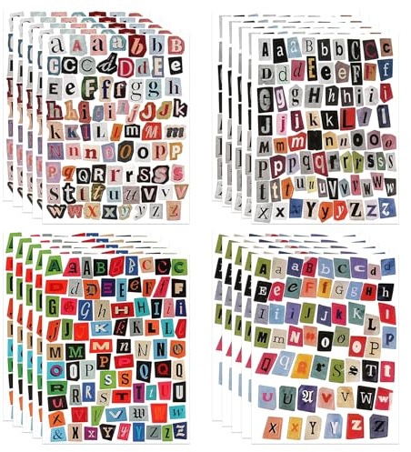 Domefahaso 20 f. Stickers Lettres pour journaling créatif & Bricolage | Un riche paquet d’autocollants de lettres permet une création DIY variée d’albums.