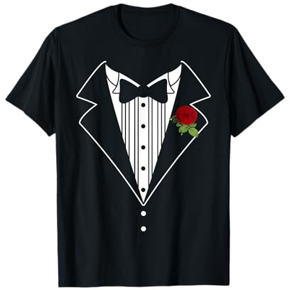 Funny Tuxedo Shirt Wedding Shirt Fake Tux Bachelor Prom T-Shirt