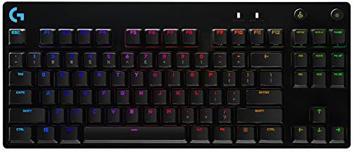 Logitech G PRO TKL mechanische Gaming-Tastatur, GX-Blue Clicky Switches, LIGHTSYNC RGB, Design ohne Nummernblock für Esport Gaming, Abnehmbares Mikro-USB-Kabel, Skandinavisches-Layout, Schwarz