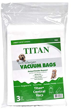 EnviroCare Anti Allergen Vacuum Cleaner Bags Designed to Fit Titan Central Vacuums T505