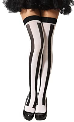 ATOSA medias blancas con rayas negras verticales estilo tim burton