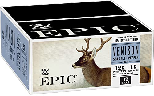 EPIC Provisions Venison Sea Salt & Pepper Bars, 12 ct, 15.6 oz