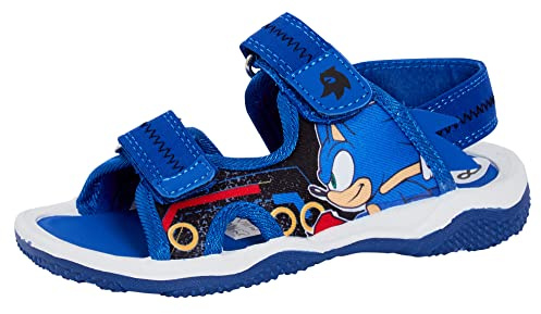 Sonic The Hedgehog Sega - Sandalias deportivas con puntera abierta para niños, zapatos de verano, multicolor, Blue, 31 EU