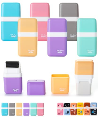 Mr. Pen- Eraser with Cover and Roller, 6 Pack, Pastel Colors