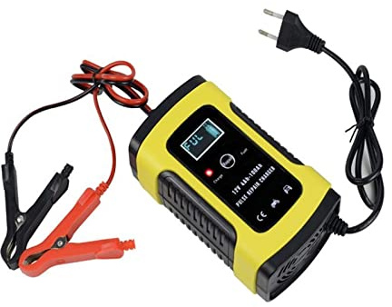 Cargador de batería de coche Cargador de reparación de coche totalmente inteligente de 12V 6A, cargador acumulador de batería de plomo y ácido automático rápido inteligente con ventilador de refrigera
