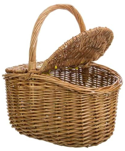 Cesta con tapas de mimbre marrón 32x21x16/32