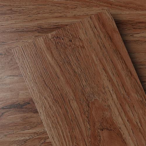 GreenFullHouse 36-pack självhäftande vinylgolvplattor med träeffekt, reptåliga, för kök, matsal, hall, 2 mm, 36 plankor (5,02 m², Jatoba-röd)