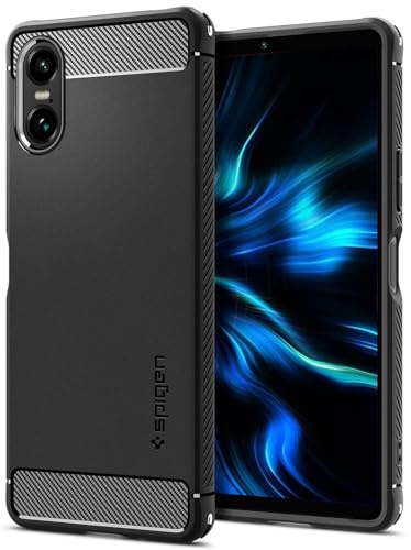 Spigen Rugged Armor Hülle Kompatibel mit Sony Xperia 10 VI -Schwarz
