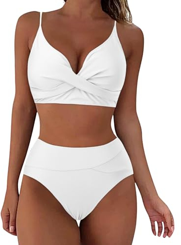Generico Costumi da Bagno Donna Curvy Perizoma Bikini a Due Pezzi con Taglio Costume da Bagno Brasiliano Push-Up Spiaggia Tankini Estiva Beachwear Bikini Perizoma Donna