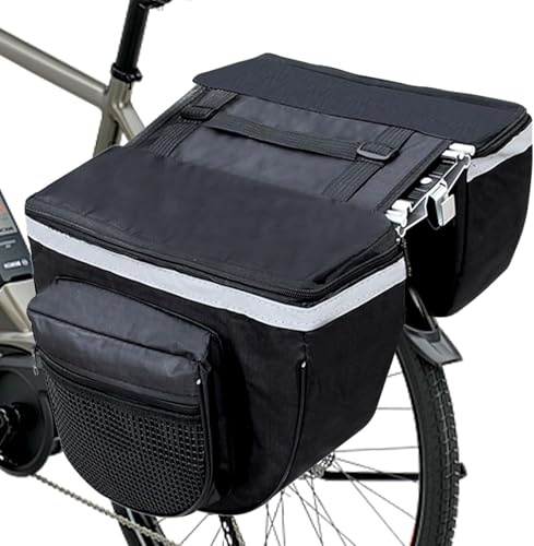 Bolsa Portaequipajes Impermeable para Bicicleta De Montaña con Tiras Reflectantes para Uso Nocturno Seguro, Doble Bolsillo Trasero para Bicicleta, Adecuado para Todos Los Tamaños De Rueda