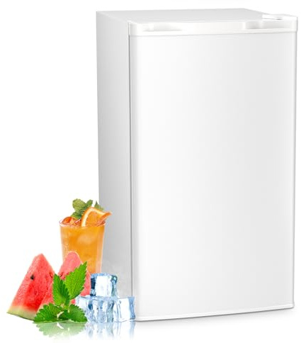 Antarctic Star 3.2 Cu.Ft. Mini Fridge with Freezer, Small Refrigerators with Adjustable Thermostat, Low Noise, Energy Saving, Compact Refrigerators for College Dorm, Office, Bedroom, Apartment, White