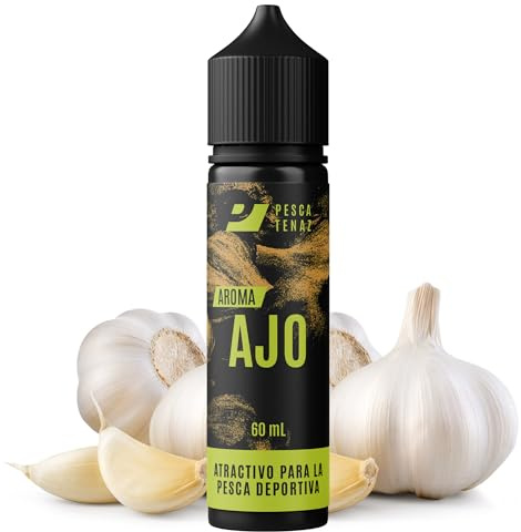 PESCA TENAZ | Aroma Ajo para Pesca Deportiva. Atractivo liquido Que Puede ser Usado para engodos, cebos Artificiales y boiles (Uso Frio, sin cocciòn)- Apto para la Pesca en Mar y en Lago (60mL)