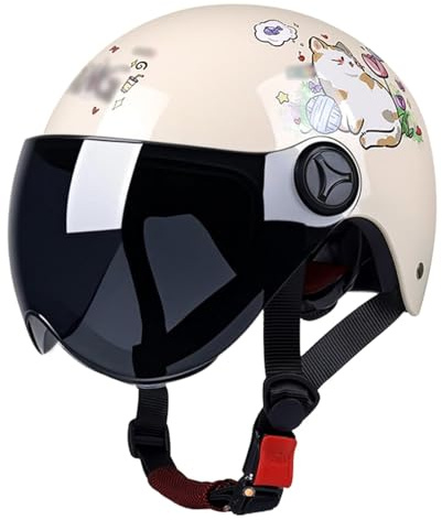 Barns Öppen Motorcykelhjälm, Barnmotorcykelhjälm Med Solskydd, Scooterhjälm För 3-12 År Pojkar Och Flickor, Jethjälm ECE 22.06 Godkänd A,48-54cm