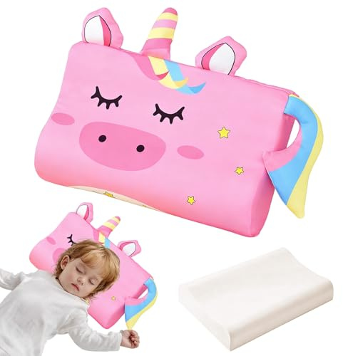 TZEKING Cuscino Memory Foam Bambini, Cuscino Schlummerkids Ergonomico con Federa Ipoallergenica, 45x27x6cm Cuscino Culla Traspirante e Lavabile per Ragazzi e Ragazze 3-10 Anni