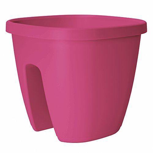 Emsa Geländertopf für Balkon, 9 Liter, Selbstbewässerungssystem, Pink Hell, City, 517659
