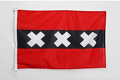 AZ FLAG Bandiera Amsterdam 90x60cm per Esterno - Bandiera Olandese - Paesi Bassi 60 x 90 cm