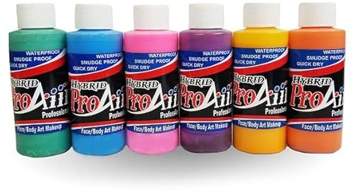 ProAiir Face and Body Painting Makeup - 6 Tropical Colors - 1 oz (30ml)
