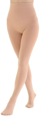 EVERSWE Women's Opaque Fleece Lined Tights, Thermal Tights (Nude,M)