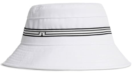 J.Lindeberg Mens Denver Stripe Golf Bucket Hat - White - One Size
