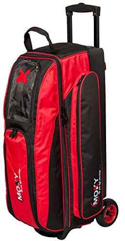Bowlerstore Products Moxy Blade Bowlingtasche mit DREI Rollen, Rot/Schwarz
