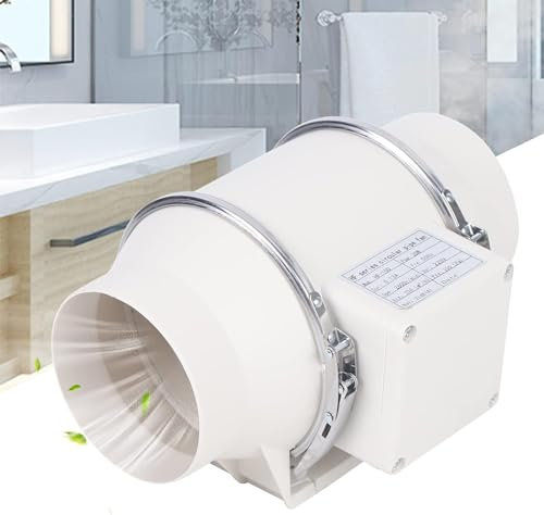 Loohacp Rohrventilator Abluft Ventilator Rohrlüfter Duct Fan Leise mit Kugellager 100mm, 220 m³/h Rohrlüfter Abluft Lüfter Duct Gebläse 35 W