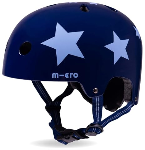Micro Scooters | Bike/Scooter Printed Deluxe Children's Helmet | Cycling Accessories | Adjustable Headwear | Boys & Girls | 55-58cm | Navy Star