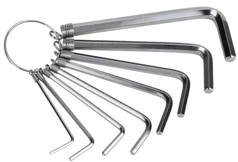 MOLZINY 8 Piezas Llave Allen Llaves Hexagonales Juego de llaves Allen métricas en forma de L Llaves Allen Larga Juego de llaves Allen hexagonales(1,5/2/2,5/3/3,5/4/5/6 mm)