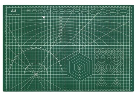 QuxetlRyz skärmattor självläkande symatta i A3-format, 22,9 x 15,2 cm, skärbräda för sömnad, hantverk, hobby, tyg, precisionsscrapbooking-projekt (mörkgrön)