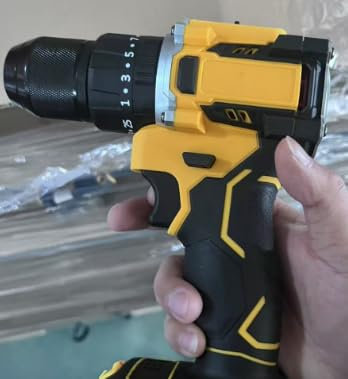 Taladro Percutor a Bateria, 65Nm Destornillador Eléctrico con Ajuste de Par 25+3 Modos, Taladro Atornillador Bateria con 2 Baterías 2000mAh, 2 Velocidad, 28 Accesorios, LED Luz Para Hogar, Bricolaje