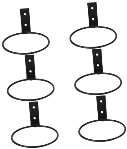 Ciieeo 6pcs Flower Pot Holder Ring - 4 Inch Wall Plant Holder - Wall Planter Hanger Indoor Outdoor for Balcony Garden Plant Pots (black)